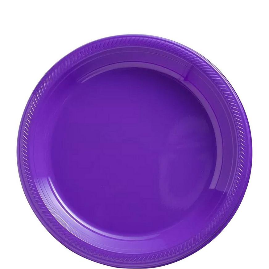 Purple Plastic Dessert Plates 20ct